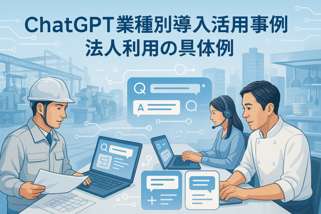 ChatGPT業種別導入活用事例と法人利用の具体例