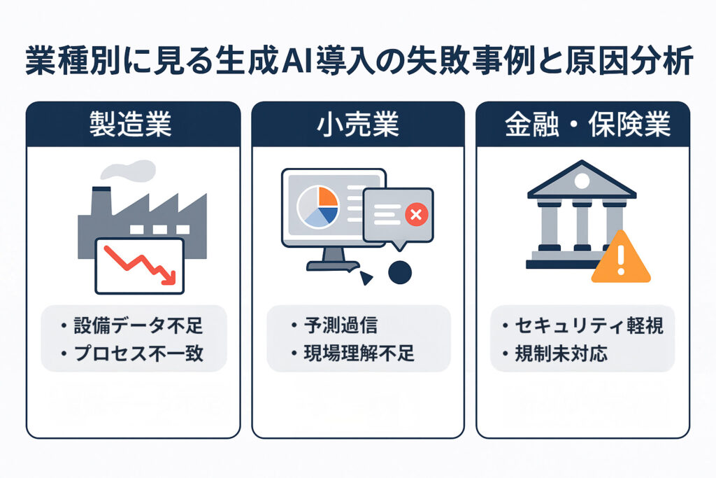 業種別に見る生成AI導入の失敗事例と原因分析