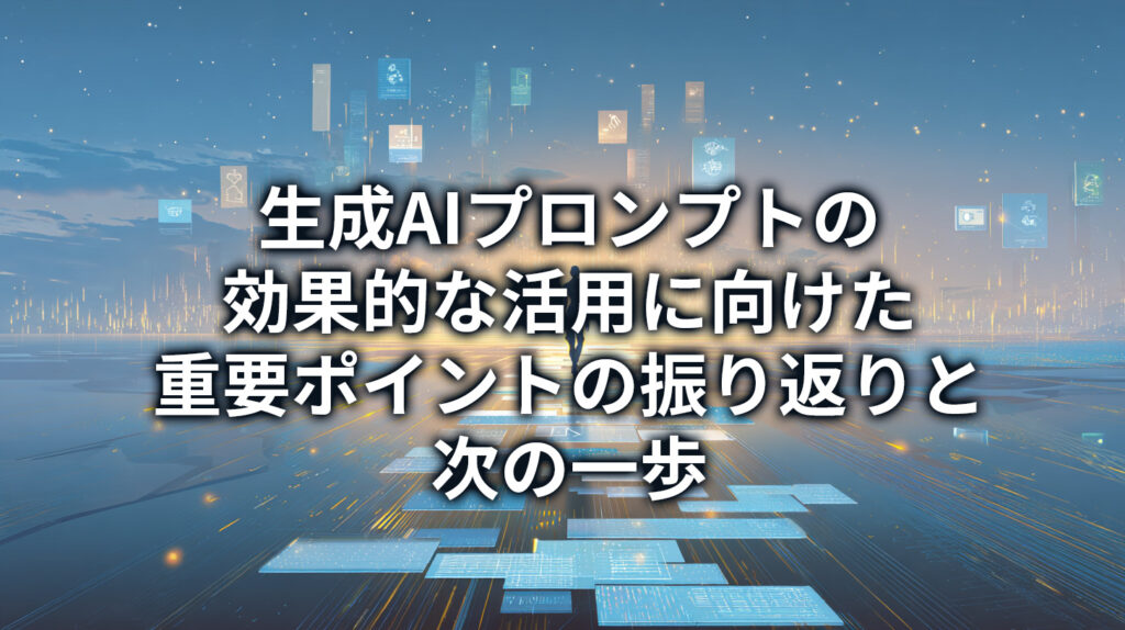 生成AIプロンプトの効果的な活用に向けた重要ポイントの振り返りと次の一歩