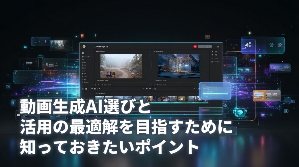 動画生成AI選びと活用の最適解を目指すために知っておきたいポイント