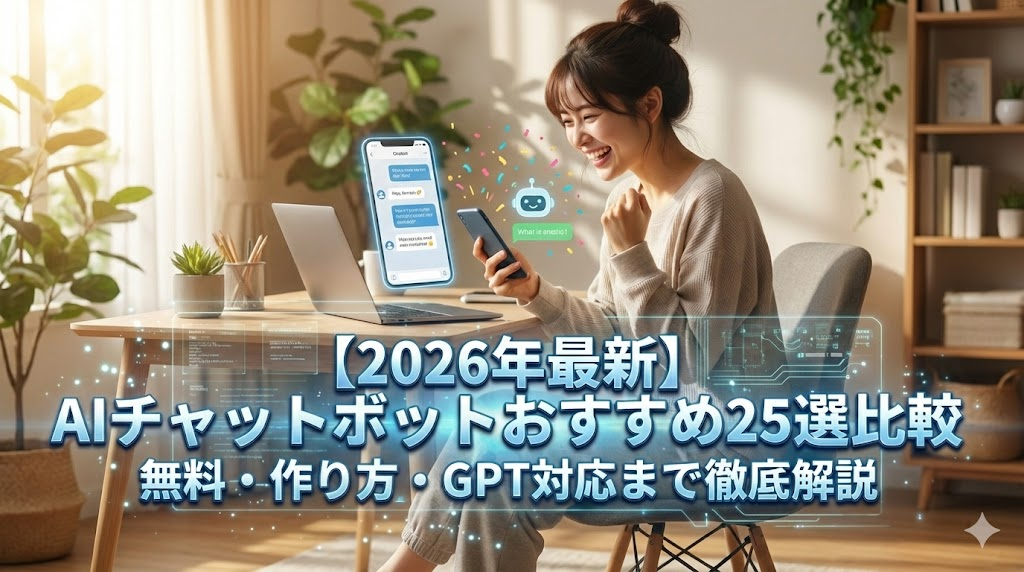 【2026年最新版】AIチャットボットおすすめ25選｜ChatGPTとの違いから失敗しない選び方まで徹底解説