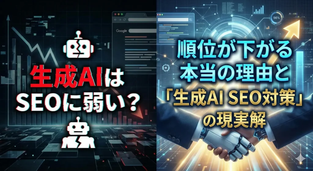 生成AIはSEOに弱い?順位が下がる本当の理由と「生成AI SEO対策」の現実解