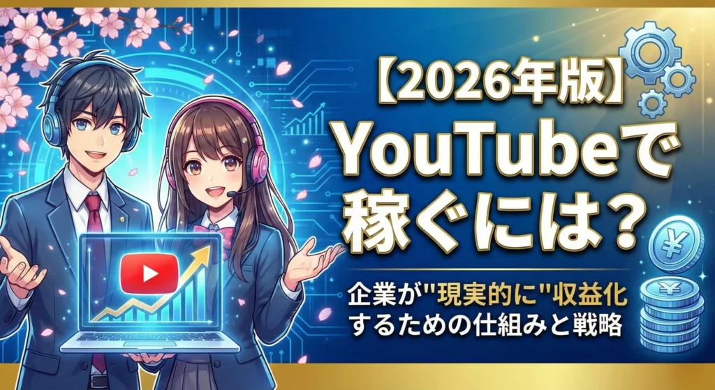 【2026年版】YouTubeで稼ぐには?企業が"現実的に"収益化するための仕組みと戦略