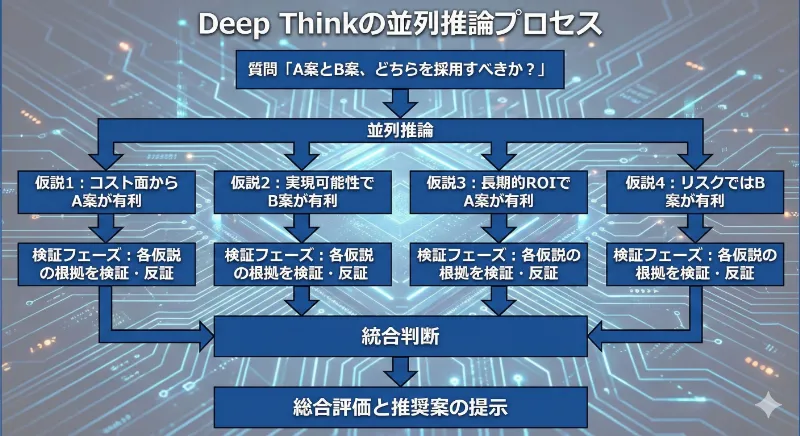 Deep Thinkの並列推論プロセス