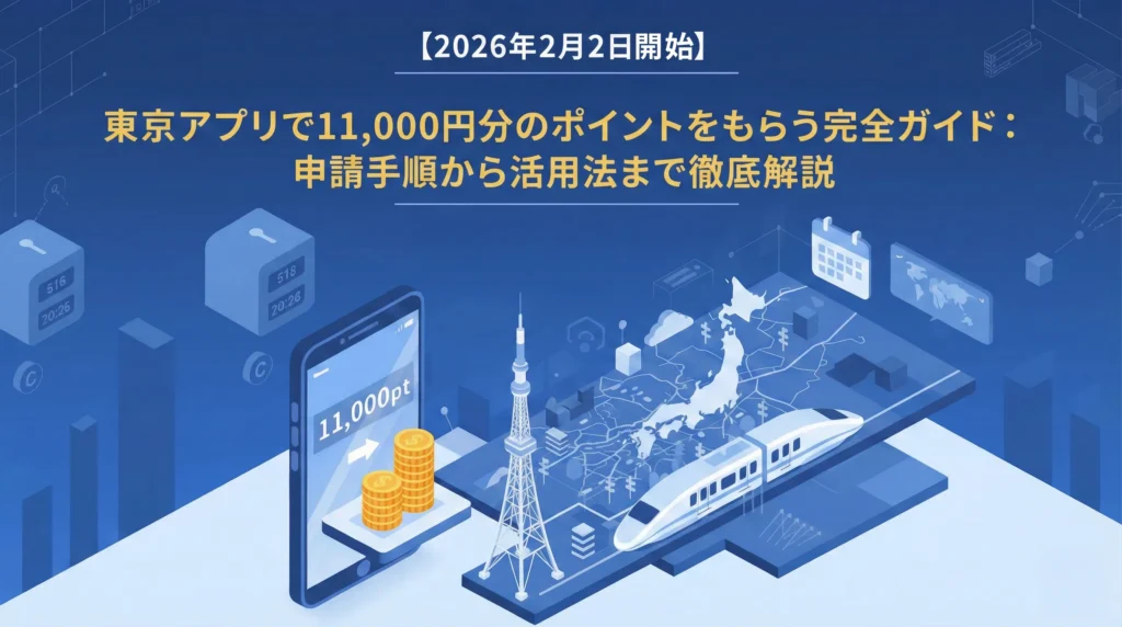 【2026年2月2日開始】東京アプリで11,000円分のポイントをもらう完全ガイド:申請手順から活用法まで徹底解説