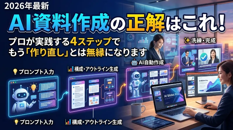 AI資料作成の正解はこれ！プロが実践する4ステップで、もう「作り直し」とは無縁になります【2026年最新】