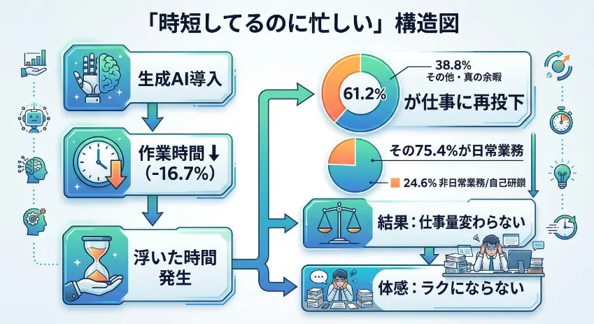 「時短してるのに忙しい」構造図