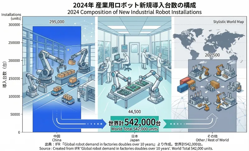 2024年 産業用ロボット新規導入台数の構成