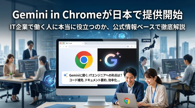 Gemini in Chromeが日本で提供開始。IT企業で働く人に本当に役立つのか、公式情報ベースで徹底解説