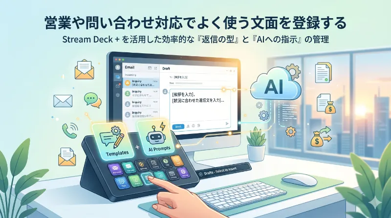 営業や問い合わせ対応でよく使う文面を登録する