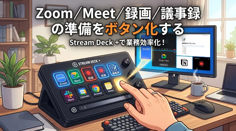 Zoom／Meet／録画／議事録の準備をボタン化する