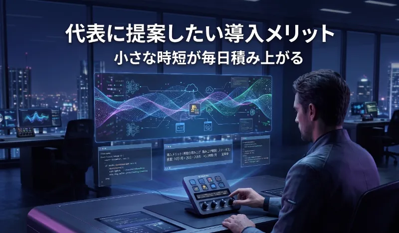 代表に提案したい導入メリット：小さな時短が毎日積み上がる