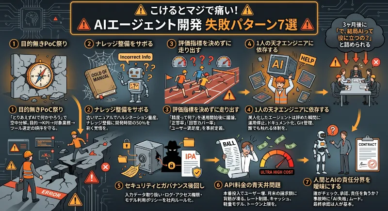 こけるとマジで痛い。AIエージェント開発の失敗パターン7選