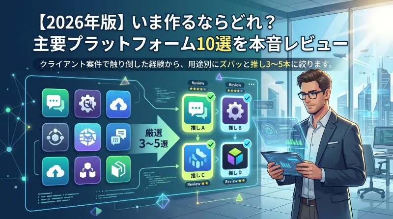 【2026年版】いま作るならどれ?主要プラットフォーム10選を本音レビュー