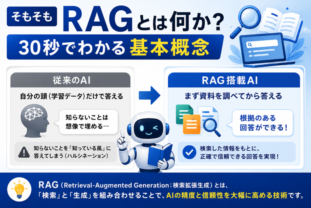 RAGとは?「AIが嘘をつく問題」を解決する革命的テクノロジーをわかりやすく解説