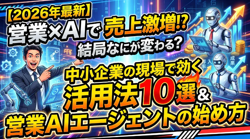 営業×AIで結局なにが変わる？中小企業の現場で効く活用法10選と営業AIエージェントの始め方【2026年最新】