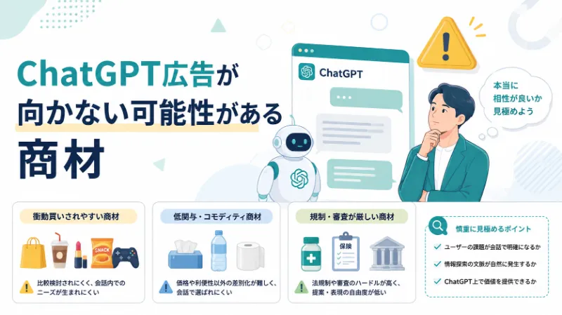 ChatGPT広告が向かない可能性がある商材