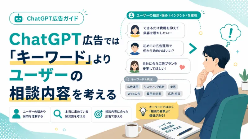 ChatGPT広告では「キーワード」よりユーザーの相談内容を考える