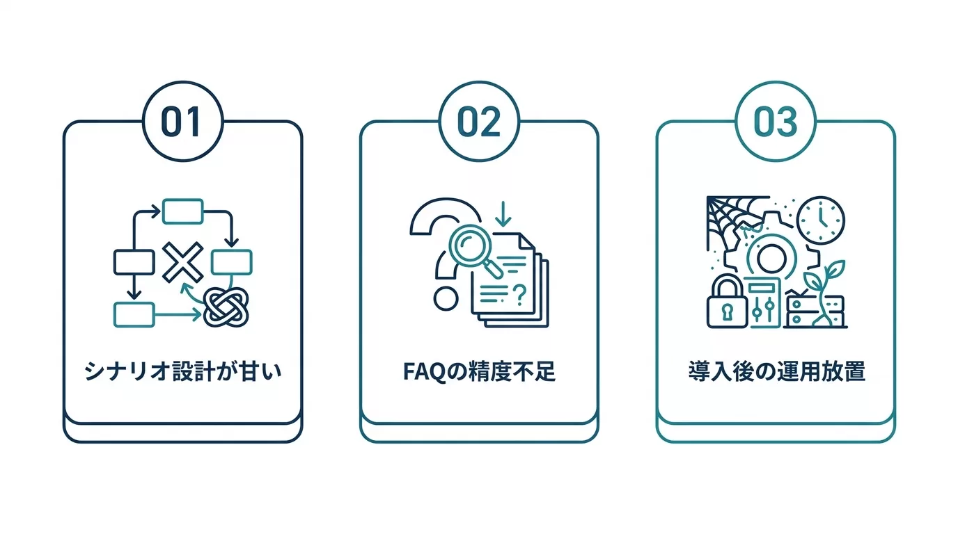 チャットボットの効果が出ない原因3つの図解