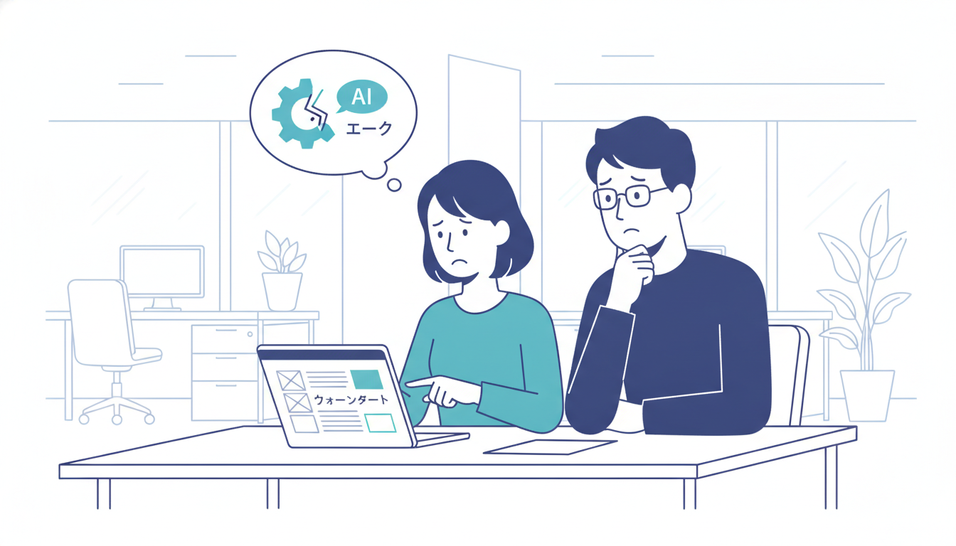 AIが作った試作を確認する開発現場のイメージ