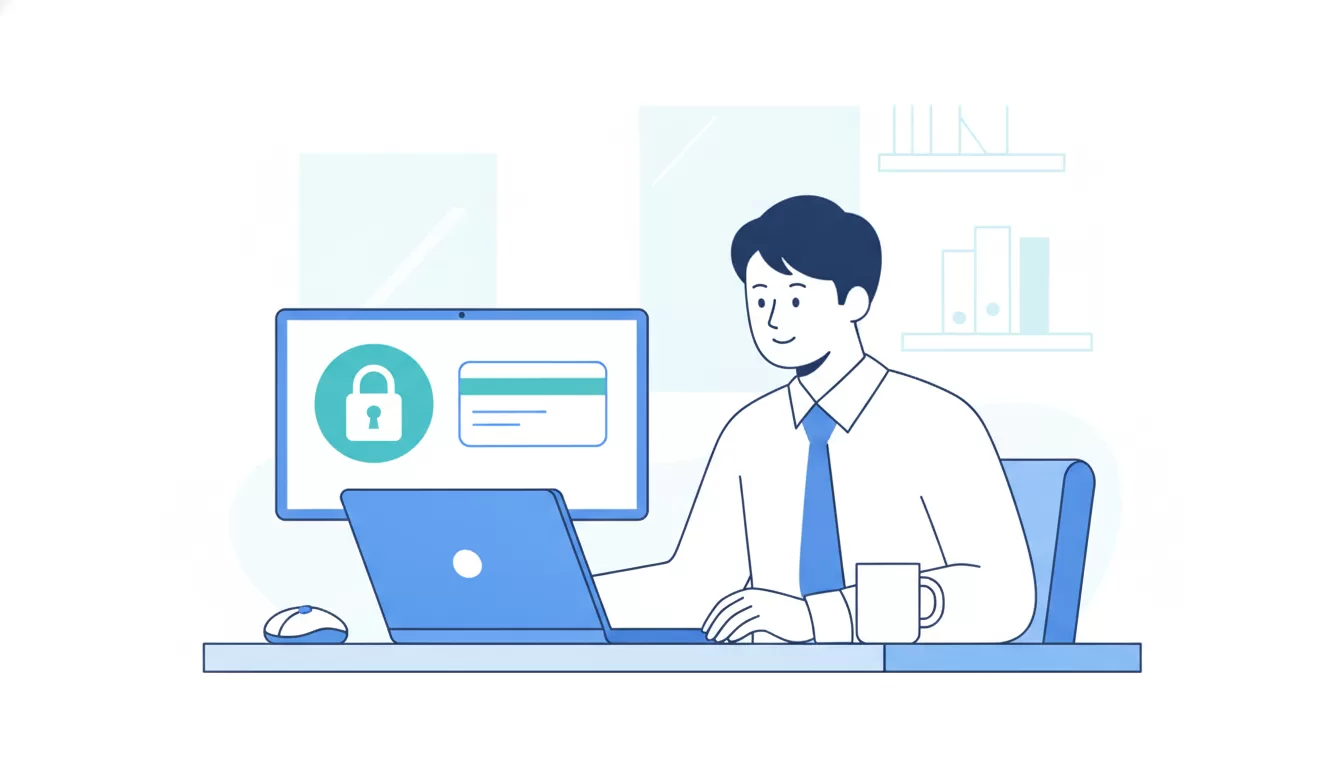 広告リンク先の事業者認証を確認する担当者のイメージ