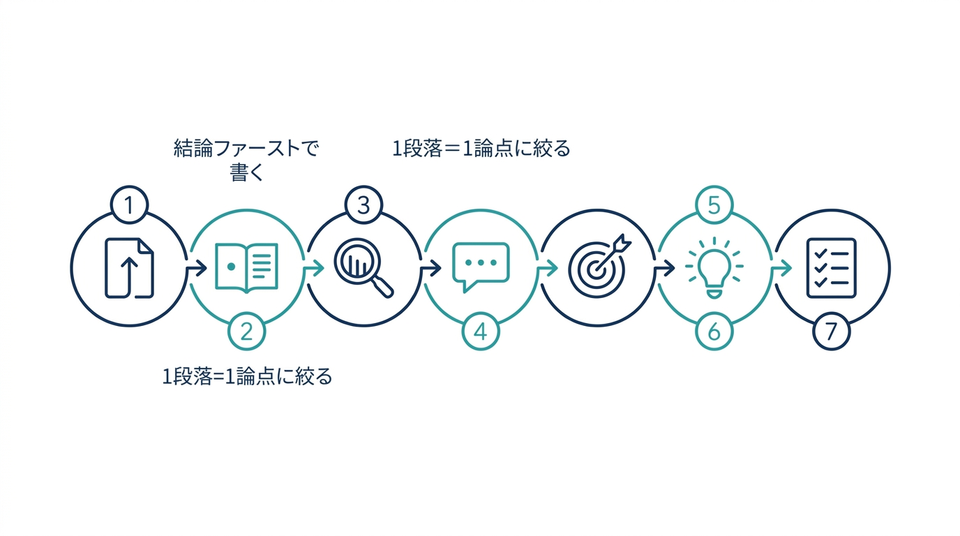 AEO対策の7つの施策を示す図解