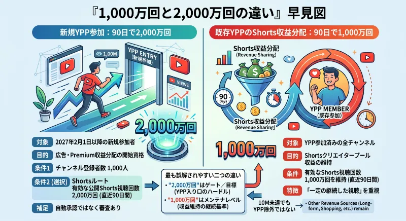1,000万回と2,000万回の違い早見図