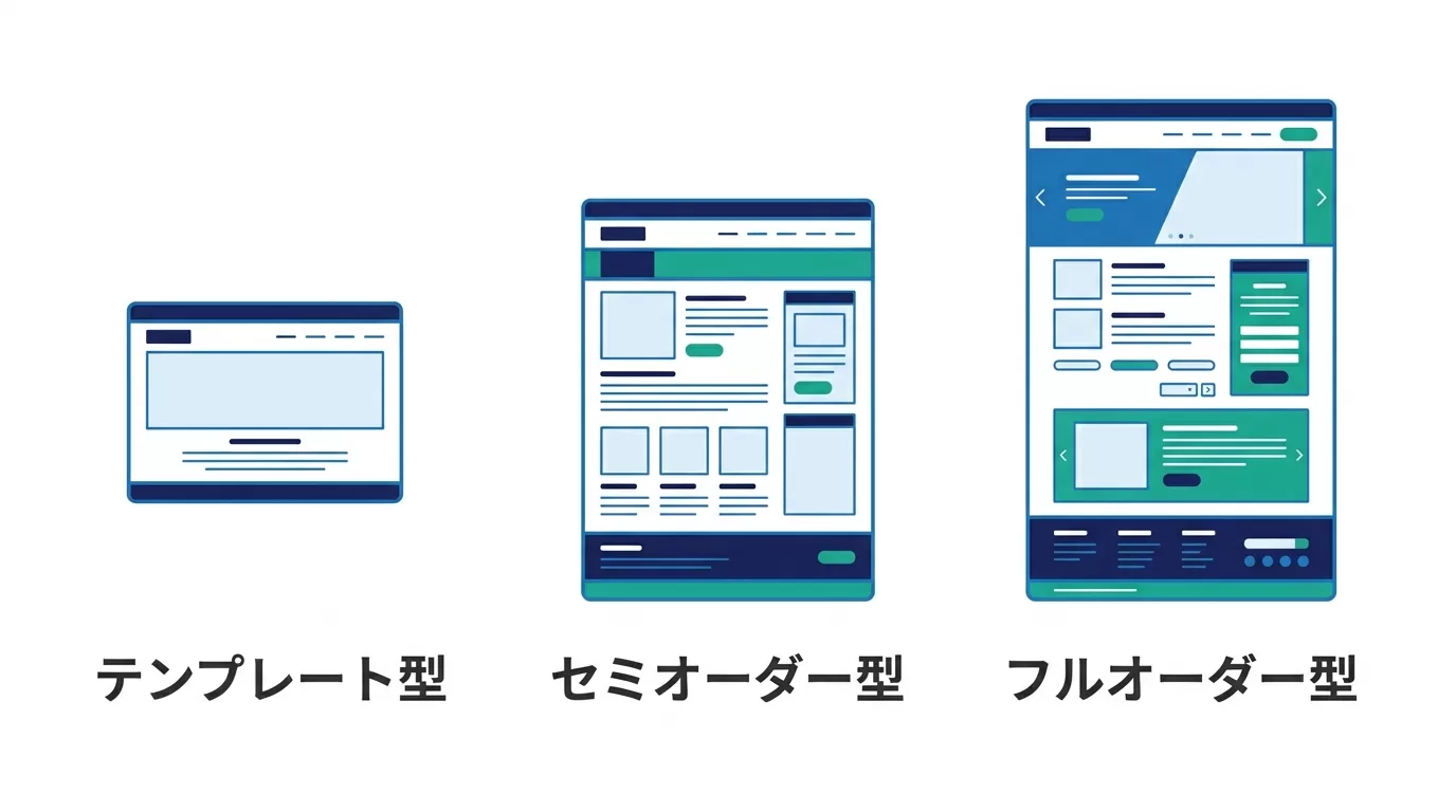 歯科ホームページ制作タイプ別の費用相場図