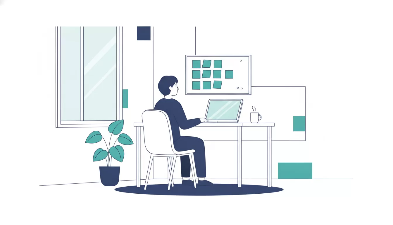 中小企業の担当者が課題を抱えるイメージ