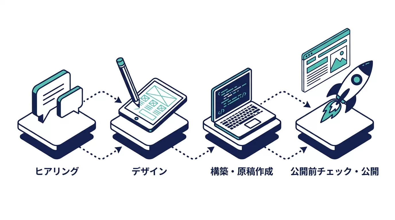 弁護士ホームページ制作の4段階の流れ
