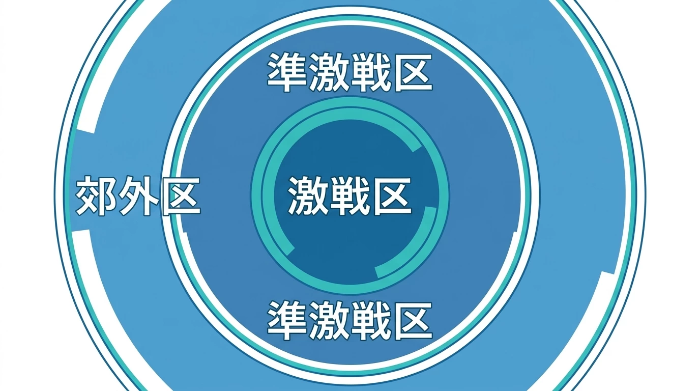 23区の競合密度をエリア別に示した図解