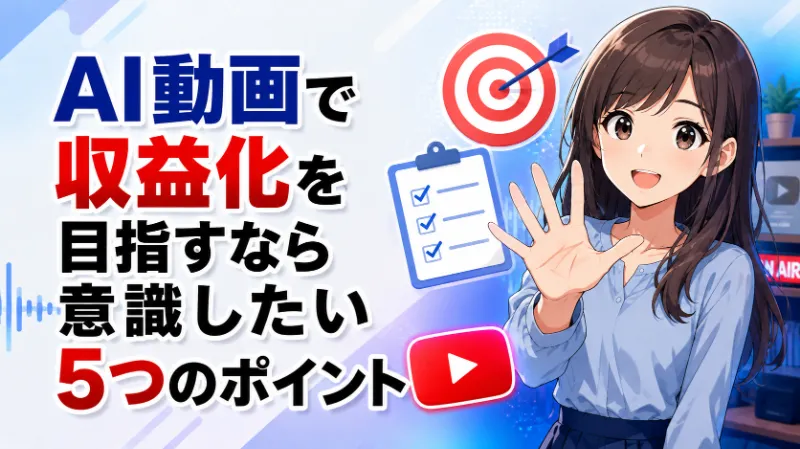 AI動画で収益化を目指すなら意識したい5つのポイント