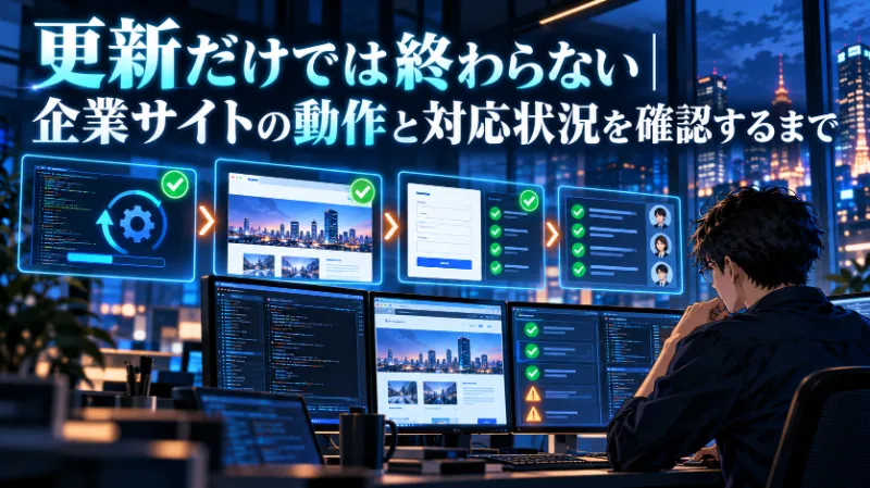 更新だけでは終わらない｜企業サイトの動作と対応状況を確認するまで
