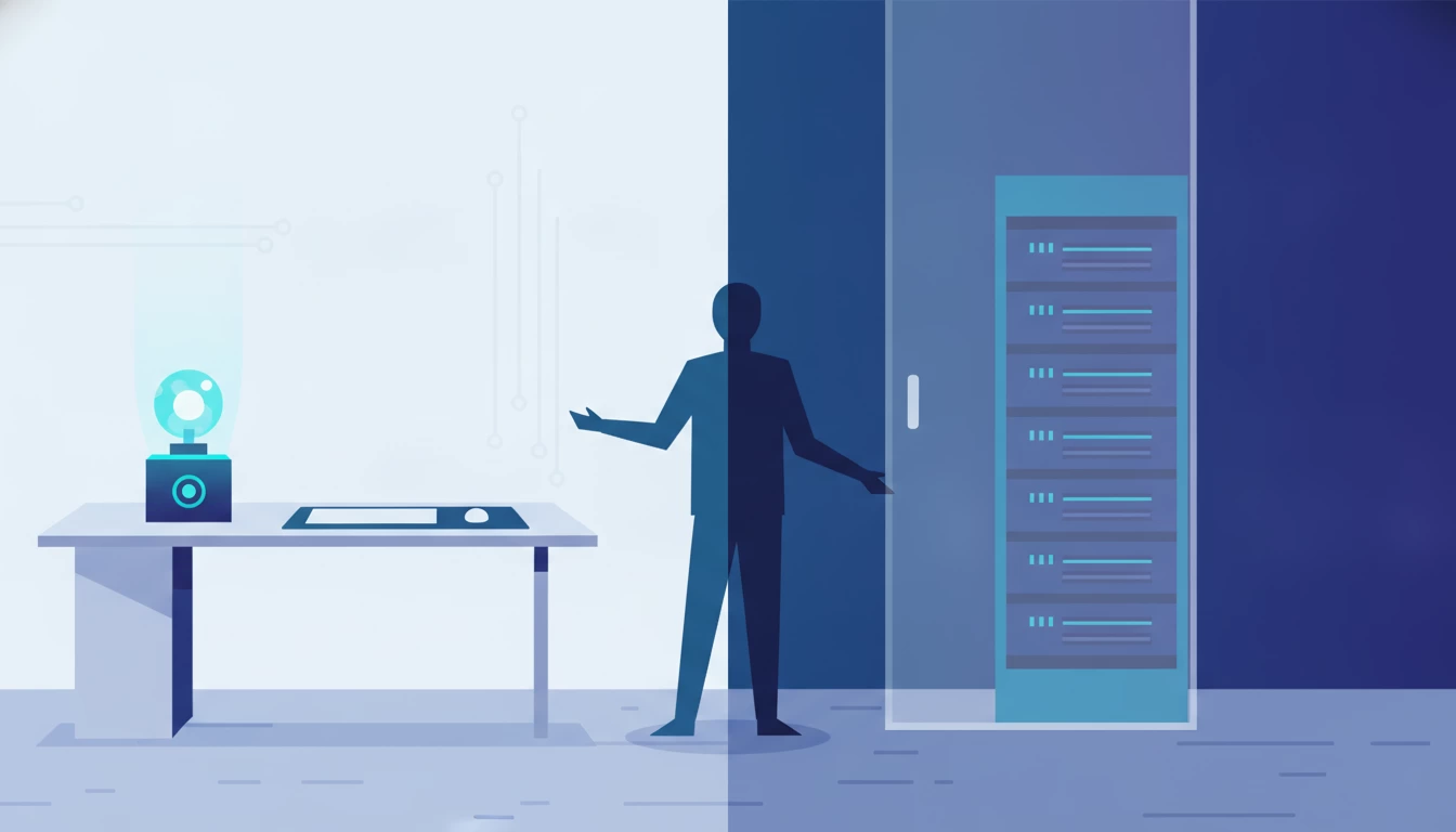 PCとデータセンターでAIモデルが動く違いを示す様子