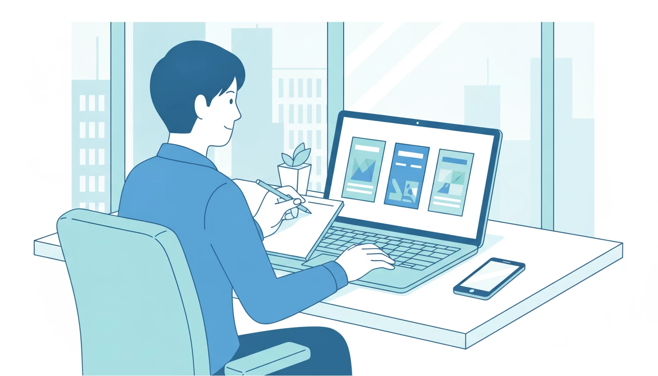 AIが作成した下書きを担当者が確認する作業風景