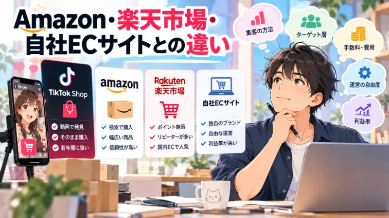 Amazon・楽天市場・自社ECサイトとの違い