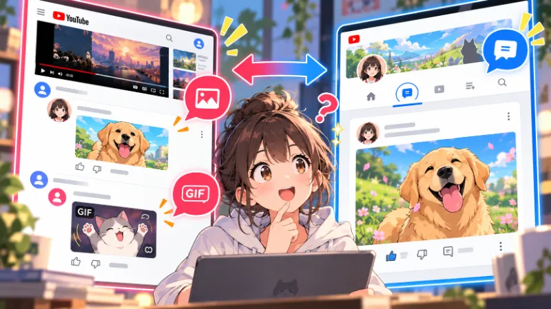 YouTubeの画像・GIFコメントとは?コミュニティ投稿との違い