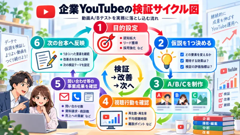 企業YouTubeの検証サイクル図
