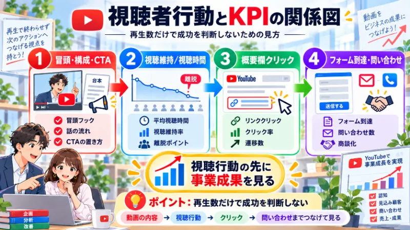 視聴者行動とKPIの関係図